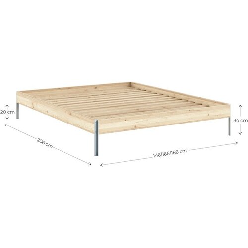 Karup Design Bračni krevet od masivnog bora bez uzglavlja s podnicom 140x200 cm u prirodnoj boji Core &amp;ndash; Slike