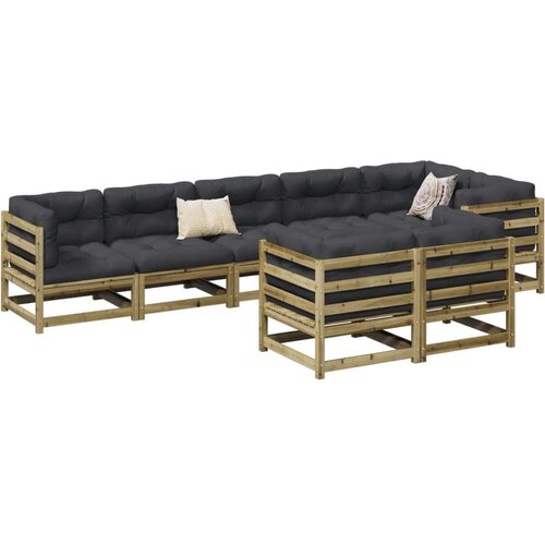  8-dijelni set vrtnih sofa s jastucima od impregnirane borovine Cijene