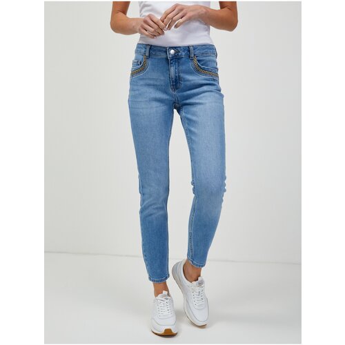 Orsay Light Blue Shortened Skinny Fit Jeans - Women Slike