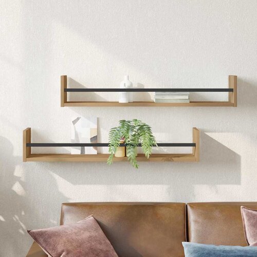  Polica na zidu Zidne 2 pcs Umjetnički hrast 80 x 16 x 14 cm Cijene