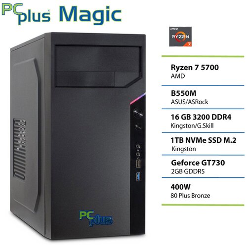 PCPLUS namizni računalnik Magic Ryzen 7 5700/16GB/SSD 1TB/GT 730 2GB/brez OS 148975 Cene