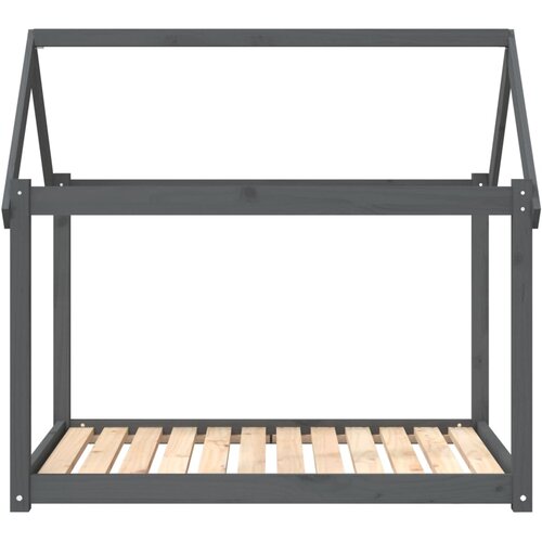  Krevet za pse sivi 111x80x100 cm od masivne borovine Slike