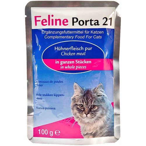 Porta Feline 21 vrečke 6 x 100 g - Čisti piščanec