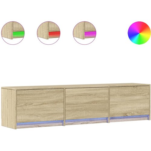 Maison Chic TV omarica - TV stojalo - Televizijska omarica z LED sonoma hrast 165x34x40 cm inženirski les, (21699436) Slike