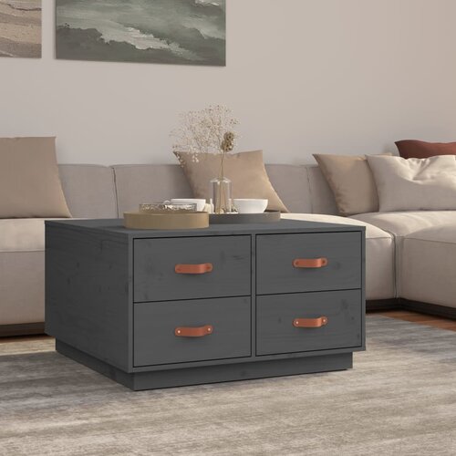  Stolić za kavu sivi 80 x 80 x 45 cm od masivne borovine Cijene