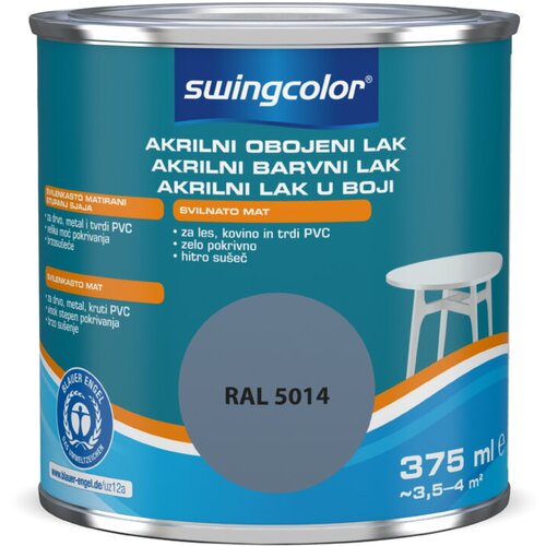 SWINGCOLOR Akrilni barvni lak Swingcolor (golobje modra, svilnato mat, 375 ml) Slike