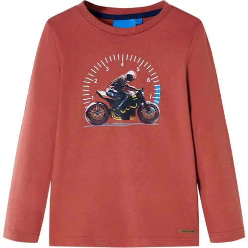  Dječja majica dugih rukava s uzorkom motocikla boja kane 92