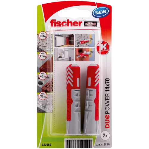 Fischer duopower Set univerzalnih tipli (Promjer tiple: 14 mm, Duljina tiple: 70 mm, 2 Kom., Najlon)