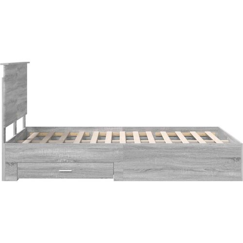  Okvir za krevet s uzglavljem Siva Sonoma 120 x 200 cm Slike