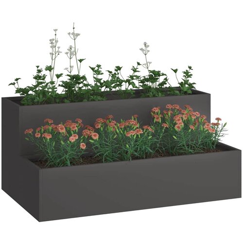  Vrtna saksija Crna 100 x 60 x 45 cm Čelična vrata Slike