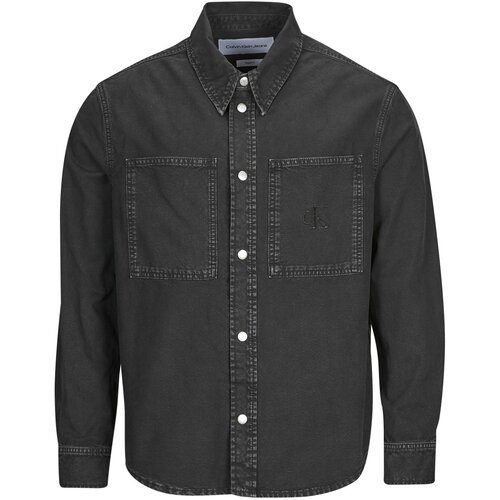 Calvin Klein Jeans CANVAS RELAXED LINEAR SHIRT Crna Slike