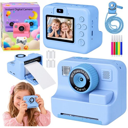 LEAN Toys dječji digitalni fotoaparat s instant ispisom fotografija, plavi Cijene