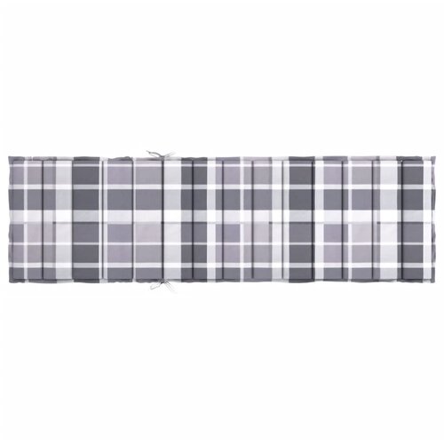  Jastuk za ležaljku sivi karirani 200 x 60 x 3 cm tkanina Oxford Slike