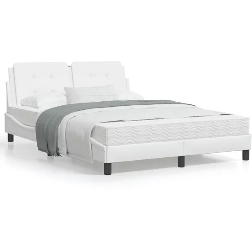  Okvir za krevet s uzglavljem bijeli 120x200 cm od umjetne kože