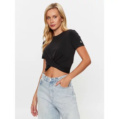 Calvin Klein Jeans Majica J20J222128 Črna Regular Fit