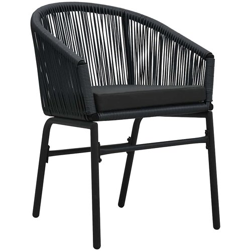  5-dijelni vrtni blagovaonski set crni Crna Dužina stola 140 cm Slike