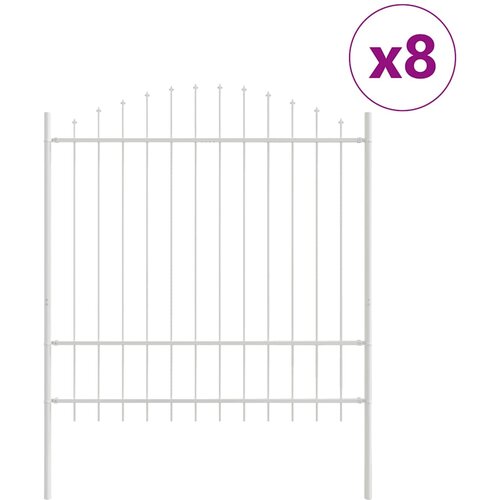  Vrtna Ograda 8 pcs Bijelo 170 x 215 cm Čelik s prahom premazan Slike