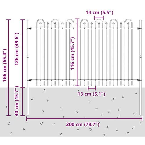  Ograda sa &amp;scaron;iljkom i lukom Crna 200 x 130 cm Slike