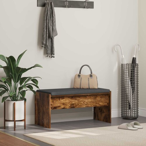  Klupa za hodnik s jastukom Dimljeni hrast 83 x 38 x 40 cm Cene