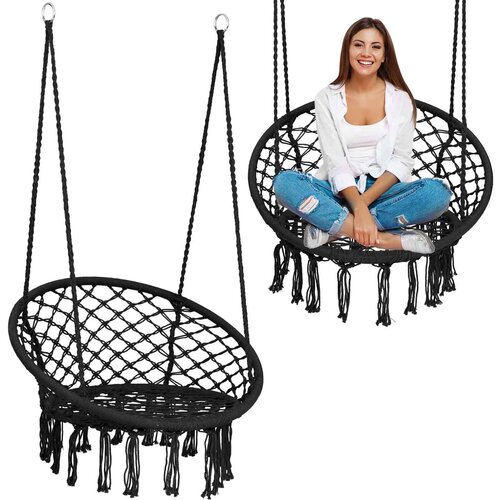 Sofotel Stylish BOHO Hanging Garden Swing Chair in Black, (21740811) Cene