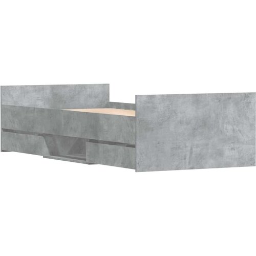  Kreveta s uzglavljem i podnožjem boja betona 90 x 200 cm Slike
