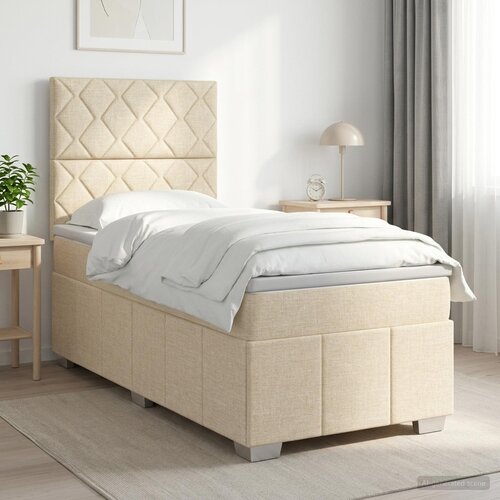  Boxspring krevet s madracem Krem 80 x 200 cm Tkanina Cijene