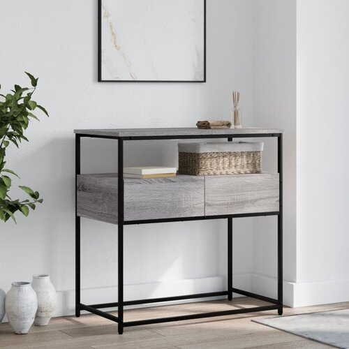 Maison Chic konzolna miza - miza ob steni siva sonoma 75x40x75 cm inženirski les, (21786475) Slike