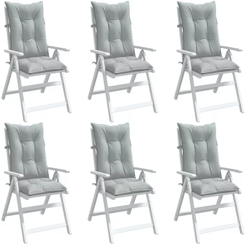 vidaXL Jastuci za stolice 6 kom svjetlosivi 120x50x7 cm od tkanine