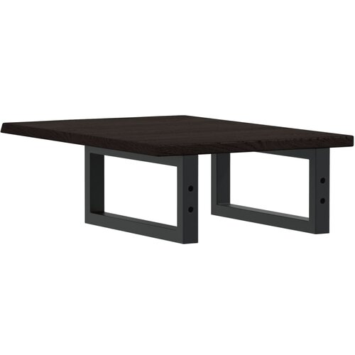 Zidna polica za umivaonik od čelika i masivne hrastovine Smeđa 40 x 60 x 2 cm Slike