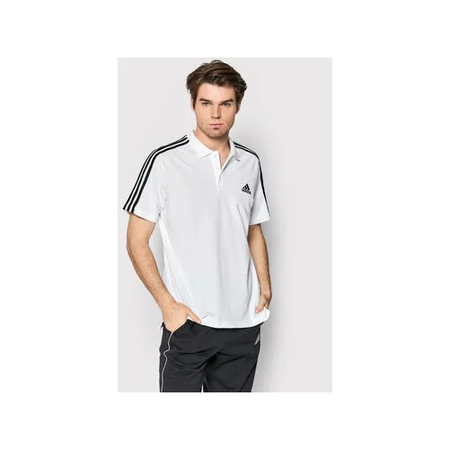 Adidas Polo majica Aeroready Essentials Pique Embroidered Small Logo 3-Stripes GK9138 Bela Regular Fit