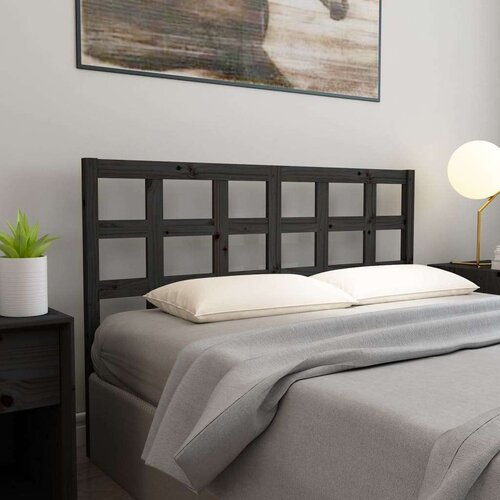  Uzglavlje za krevet crno 145 5 x 4 x 100 cm od masivne borovine Slike
