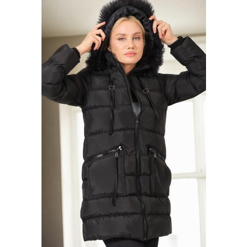Dewberry Z6763 WOMEN'S COAT-BLACK-1 Cene