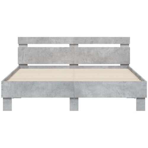 VidaXL okvir kreveta s uzglavljem siva boja betona 140x200 cm drveni Slike