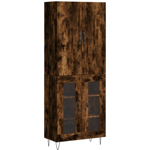 Maison Chic Visoka Komoda - Predalnik dimljen hrast 69,5x34x180 cm inženirski les, (21721441) Slike