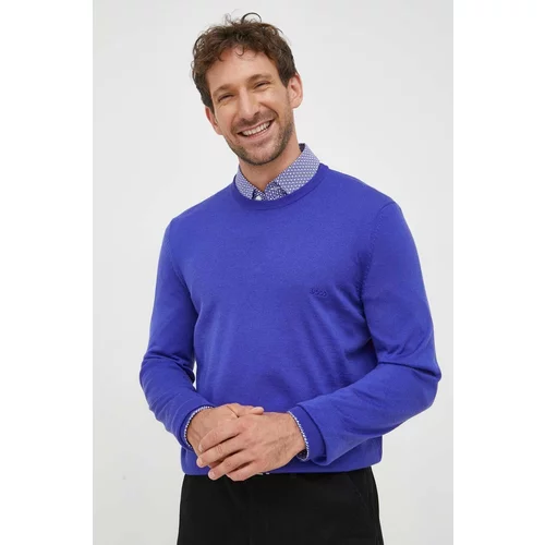 Boss Volnen pulover moški, vijolična barva