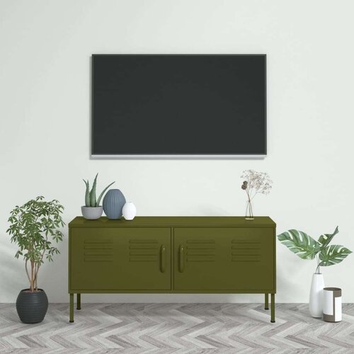 vidaXL TV ormarić maslinasti 105 x 35 x 50 cm čelični Cene