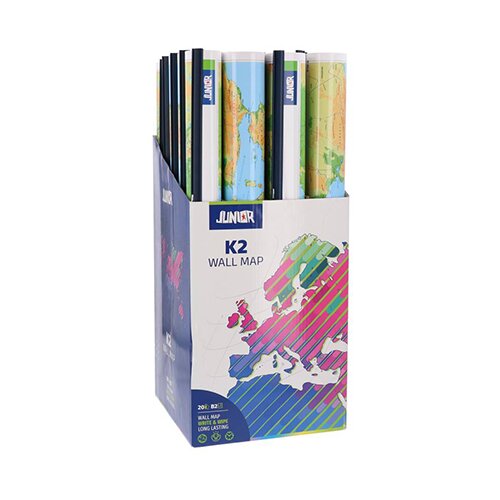 Junior Zidna karta Evrope K2, Dvostrana, B2 Slike