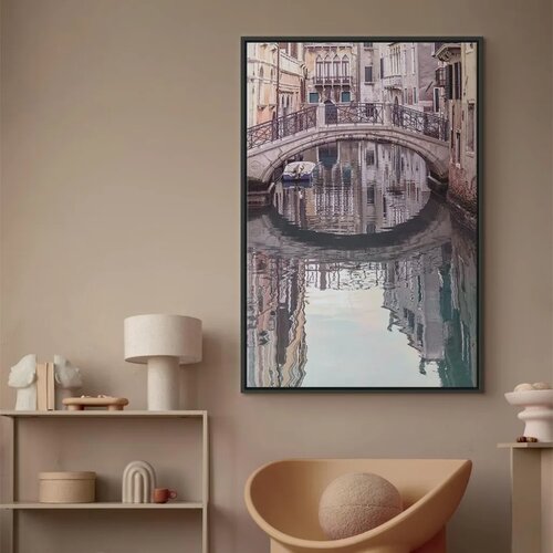  Slika - Noon in Venice (1 Part) Vertical 80x120 U crnom drvenom okviru Slike