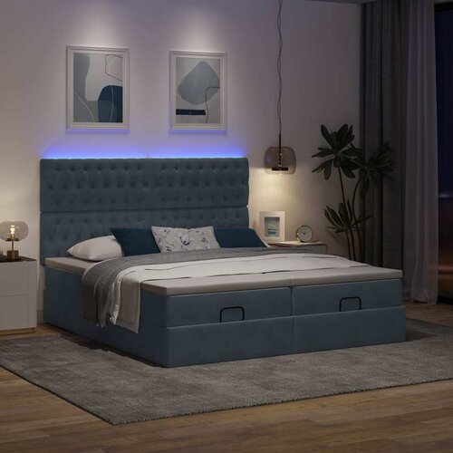 VidaXL Okvir kreveta s madracima tamnosivi 180x200cm bar&amp;scaron;unasti Slike