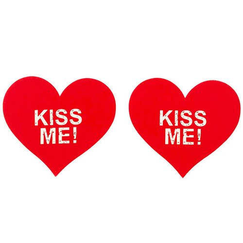 SuperLove Heart Nipple Covers Kiss Me! Red Slike
