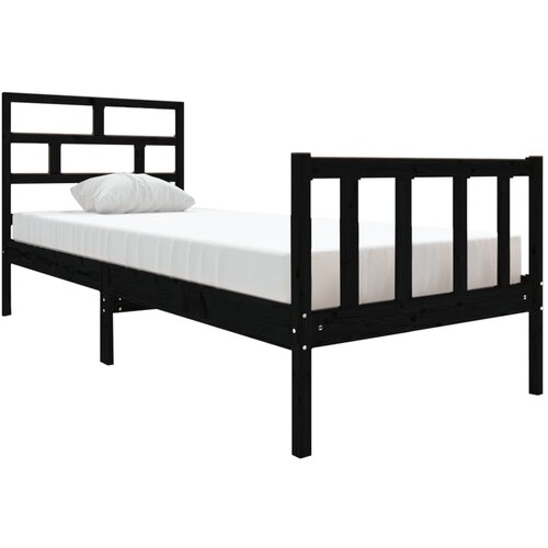 Maison Chic Posteljni okvir - Enojna postelja - Postelja za odrasle črn iz trdne borovine 75x190 cm-J14026, (21767134) Slike