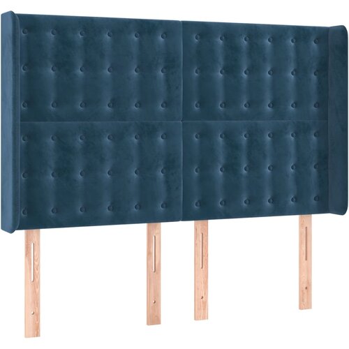 Maison Chic vzglavna omarica - nočna omarica - posteljna omarica z u&amp;scaron;esi temno modro 147x16x118/128 cm žamet, (21707843) Slike