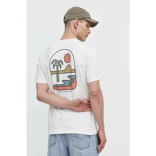 Billabong Pamučna majica Adventure Division za muškarce, boja: bež, s tiskom, ABYZT02302