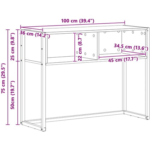  Konačna Stolić Crni hrast 100 x 36 x 75 cm Konstruirano drvo Slike