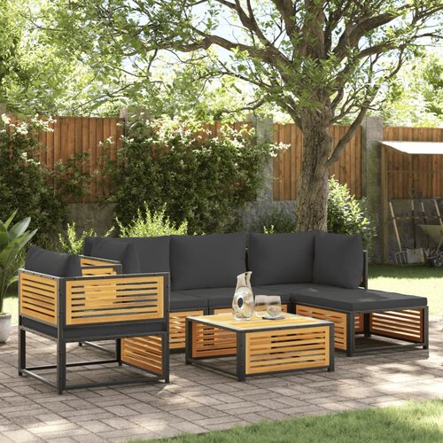 VidaXL 6-dijelna set vrtnih sofa s jastucima masivno bagremovo drvo Slike