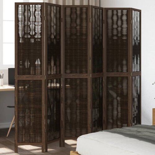  The Living Store Paravan 6-delni temno rjav trden les pavlovnije - Pregrada Za Prostor, (21494202) Slike