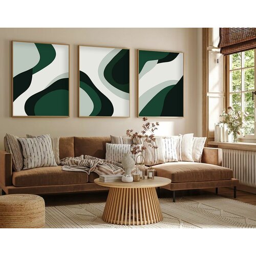 Wallity Huhu204 - 30 x 40 multicolor decorative framed mdf painting (3 pieces) Slike