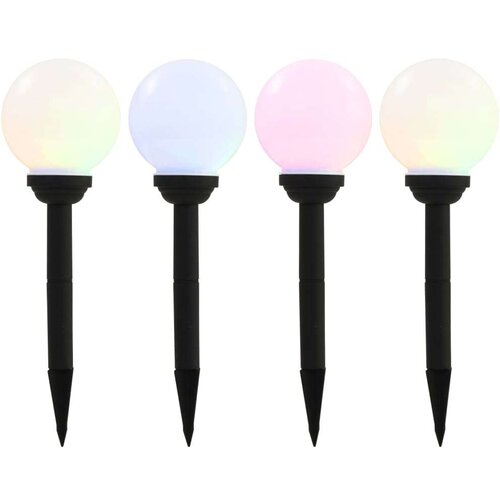 vidaXL Zunanje solarne svetilke 4 kosi LED okrogle 15 cm RGB Cene