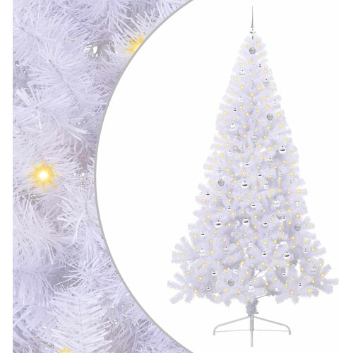  Umjetno božićno drvce Bijela 240 cm PVC i čelik Slike