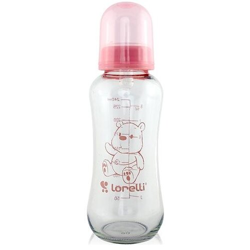 Lorelli STAKLENA FLASICA 240ml (0m+) - BLUSH PINK Cene